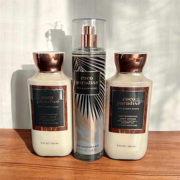 Bath & Body Works Coco Paradise Body Lotions & Fragrance Mist Set New!